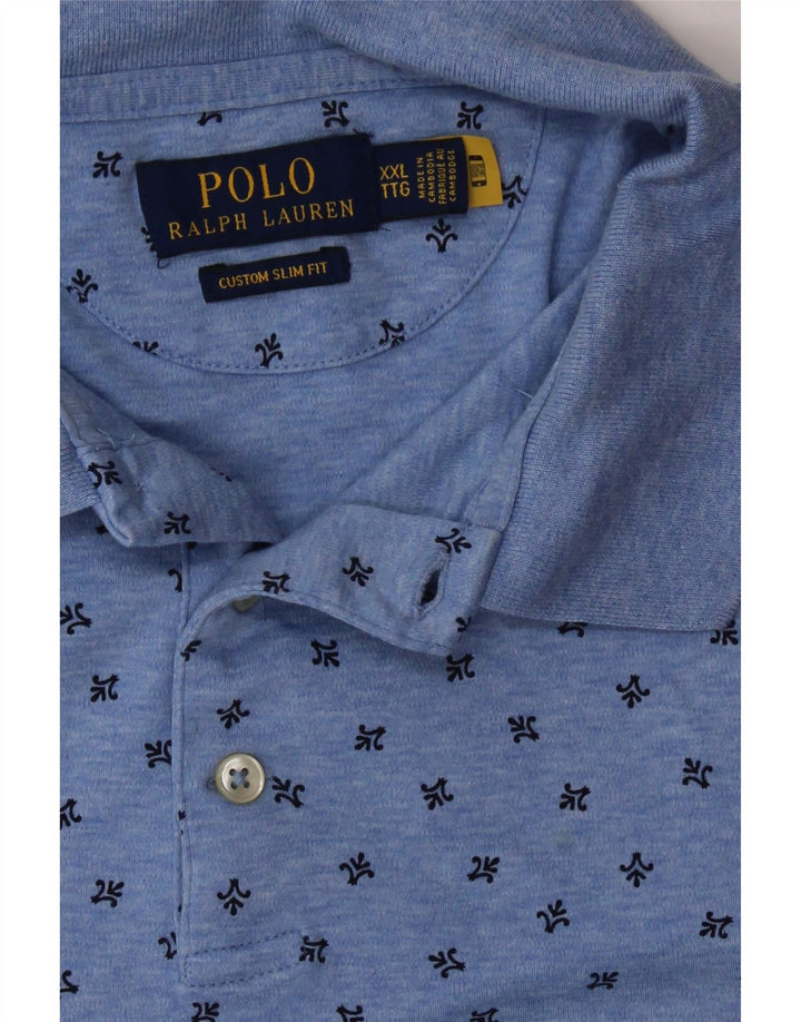 POLO RALPH LAUREN Polo da uomo slim fit personalizzata 2XL blu maculato