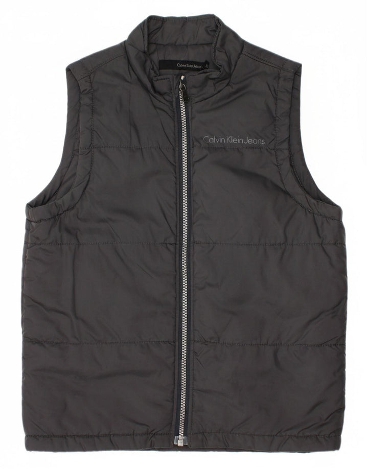 CALVIN KLEIN JEANS Boys Padded Gilet 9-10 Years Grey Nylon
