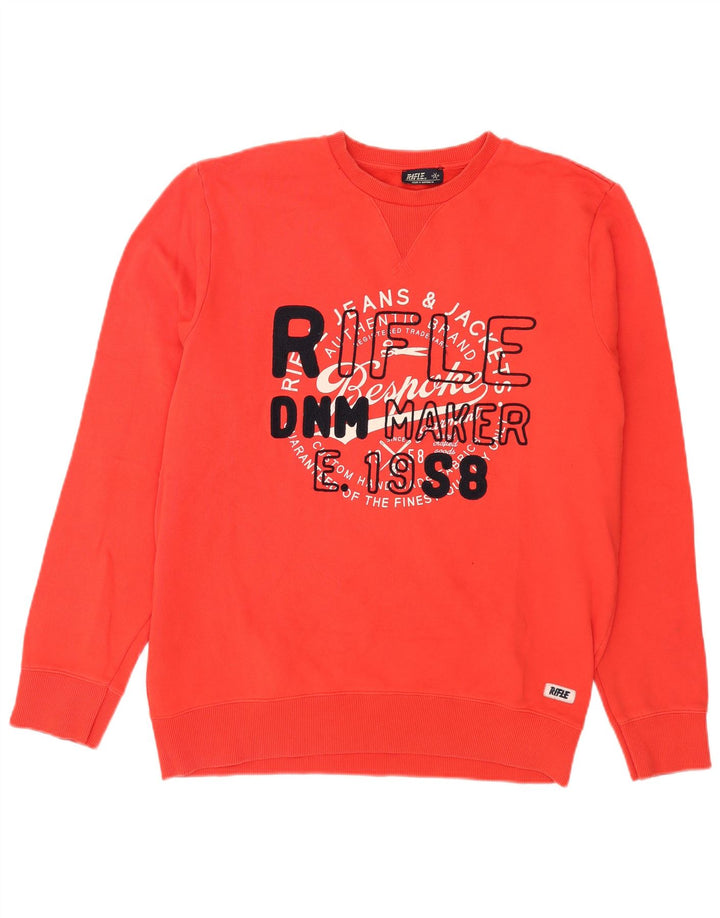 Felpa grafica da uomo Rifle Jumper 2XL Cotone rosso