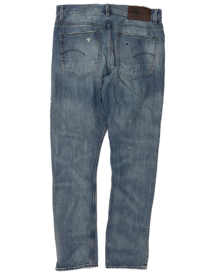 Jeans dritti invecchiati da uomo G-Star W32 L32 cotone blu