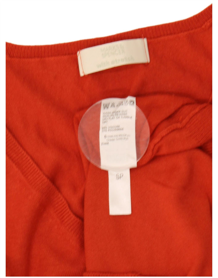 Maglione da donna Marks & Spencer con maniche a 3/4 e scollo a V UK 12 Arancione medio