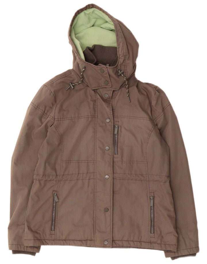 Giacca a vento con cappuccio da donna Fat Face UK 16 grande cotone grigio