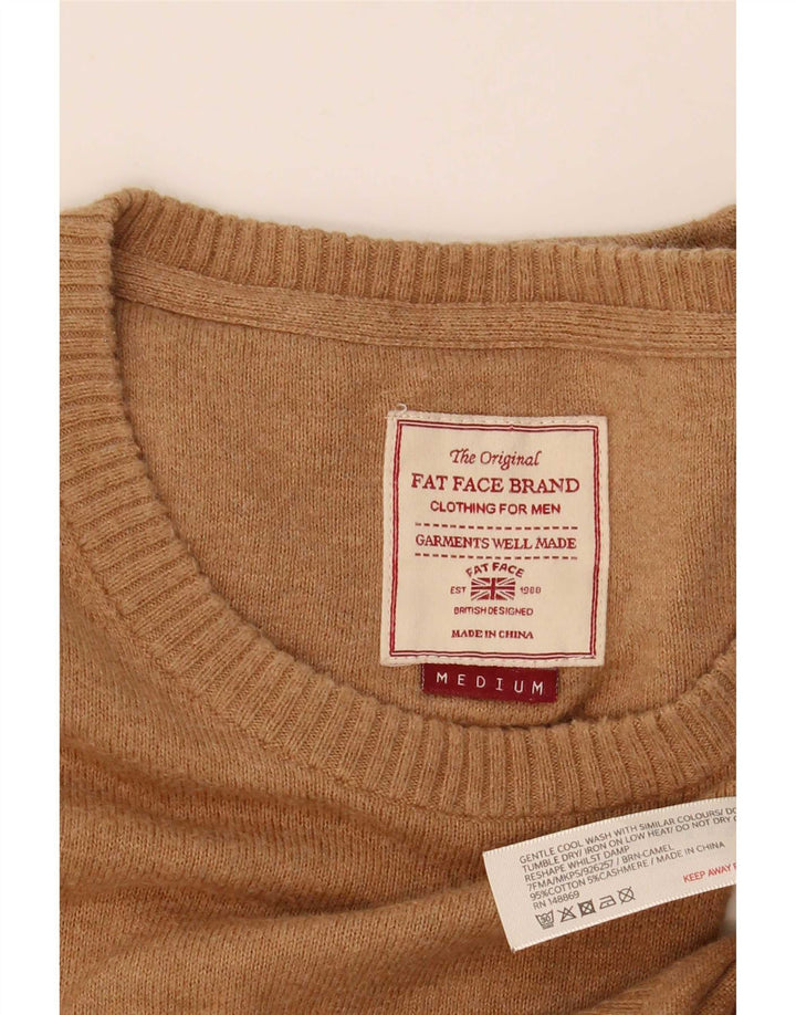 Maglione da uomo con scollo a barca Fat Face in cotone beige medio