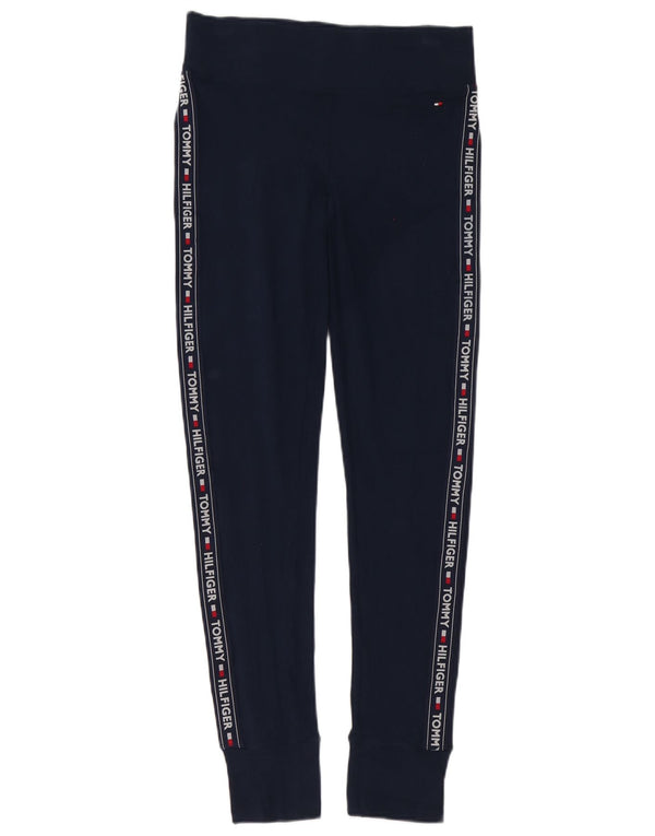 Leggings grafici da donna Tommy Hilfiger UK 12 cotone blu navy medio