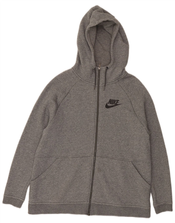 Felpa con cappuccio e zip Nike da uomo, grande, in cotone chiazzato grigio