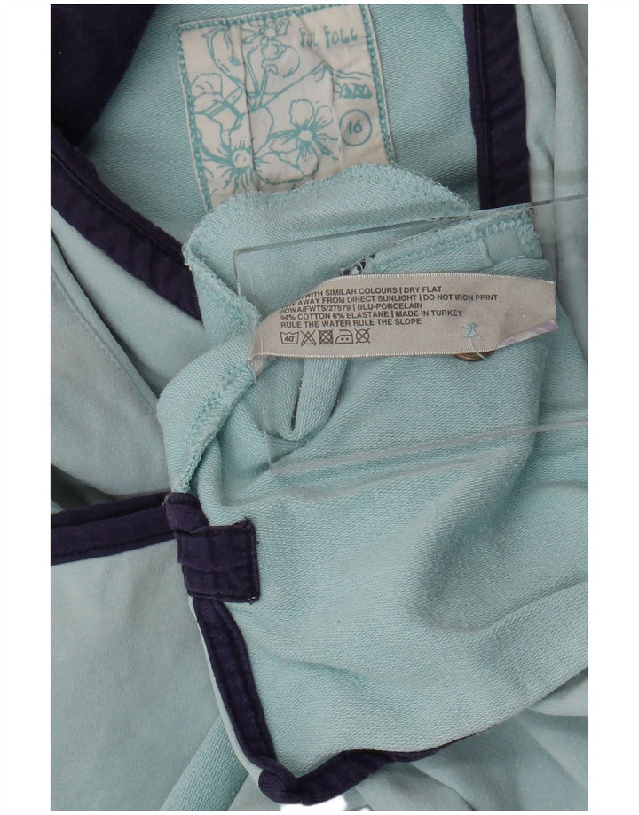 FAT FACE Felpa da donna Maglione UK 16 Grande cotone blu