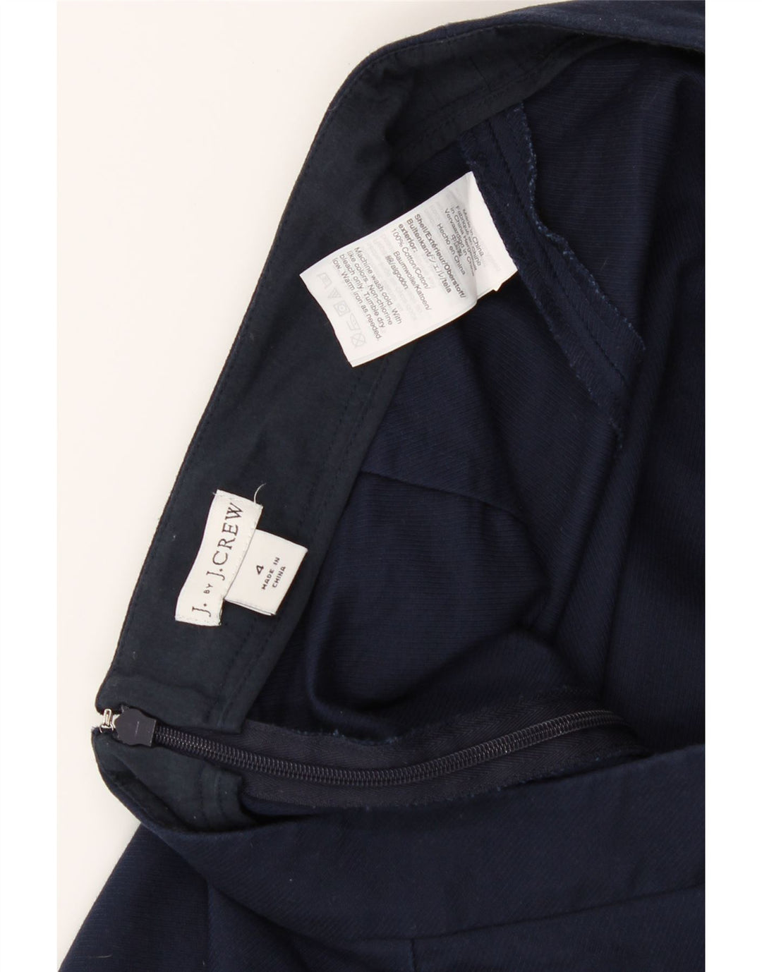 J. CREW Womens Pencil Skirt US 4 Small W30 Navy Blue Cotton Vintage J. Crew and Second-Hand J. Crew from Messina Hembry 