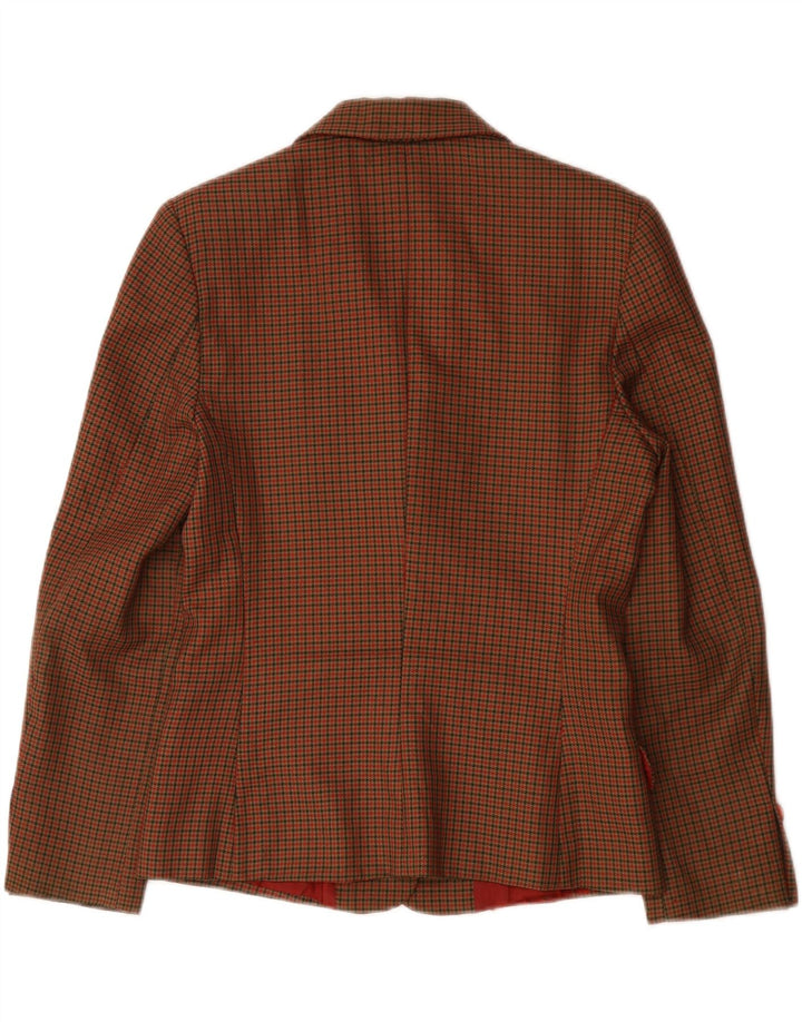 Giacca blazer da donna a 3 bottoni L'Equipe UK 14 pied de poule marrone medio