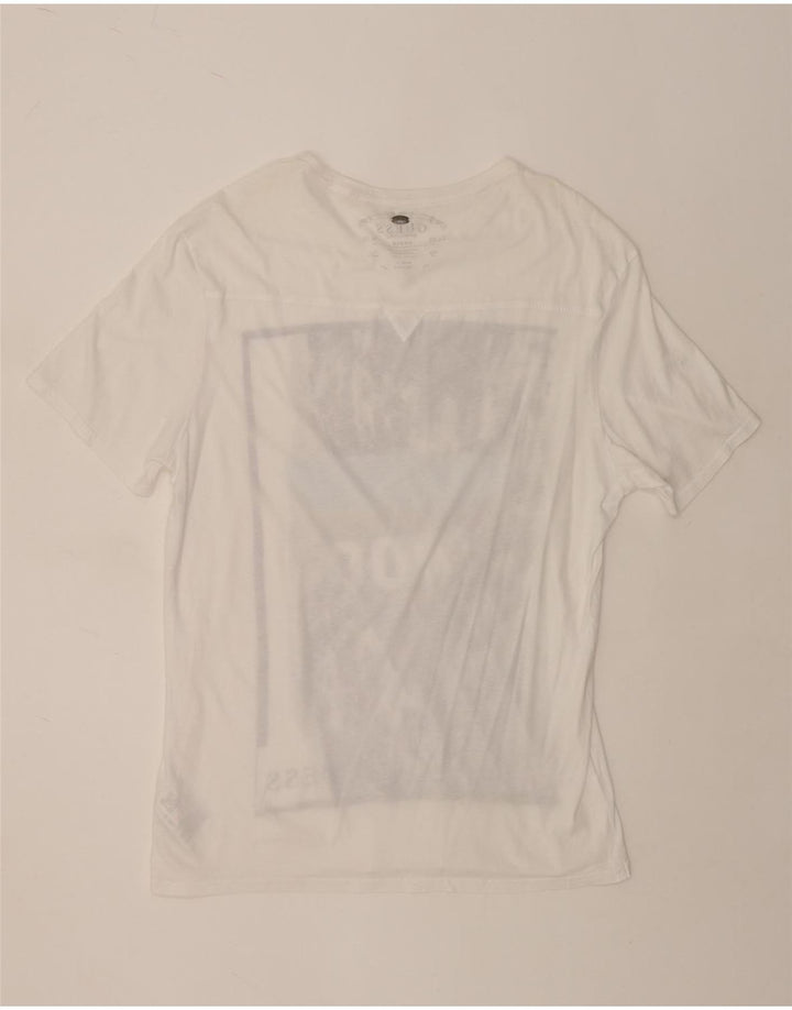 Guess T-shirt grafica da uomo Top UK 40 cotone bianco medio