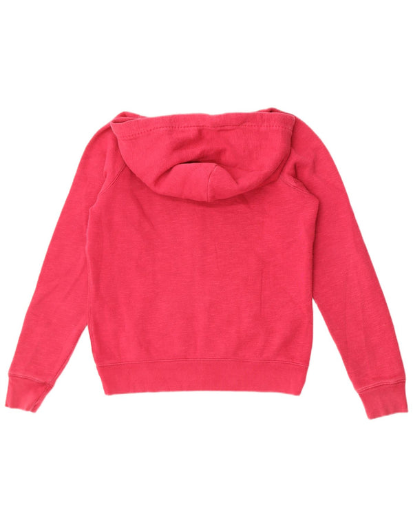 Maglione con cappuccio con zip grafica da donna Jack Wills UK 12 Cotone rosa medio
