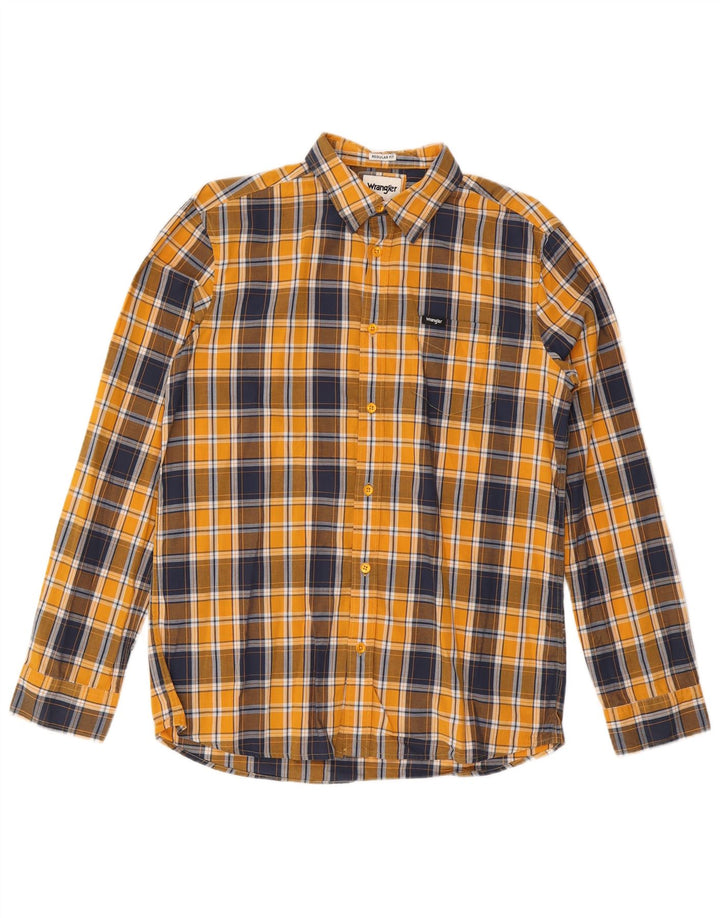 Camicia da uomo Wrangler vestibilità regolare in cotone a quadri giallo medio