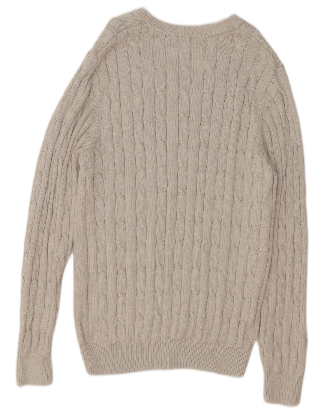 Maglione da uomo Marks & Spencer vestibilità regolare con scollo a V, grande cotone beige