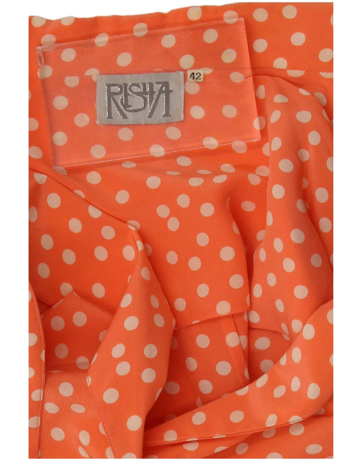 Giacca blazer vintage da donna a maniche corte IT 42 a pois arancione medio