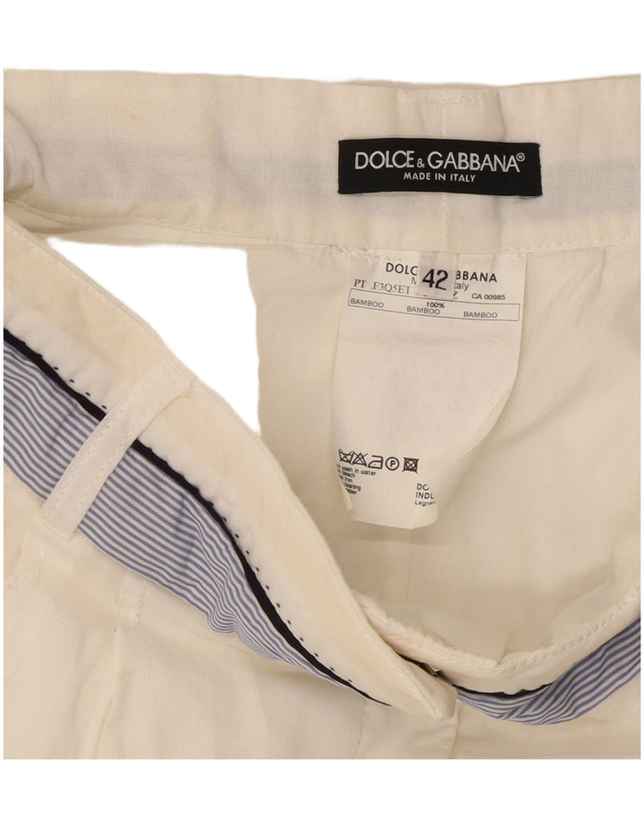 Pantaloni Capri con pegging da donna Dolce & Gabbana IT 42 medio W30 L21 bianco