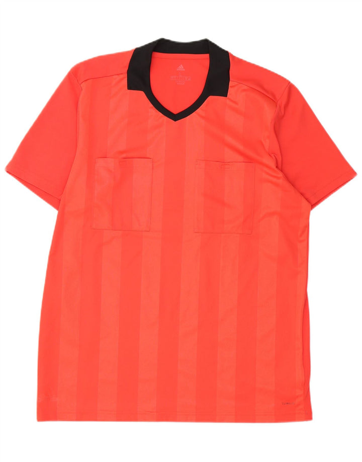T-shirt Adidas da uomo Top Large in poliestere color block rosso