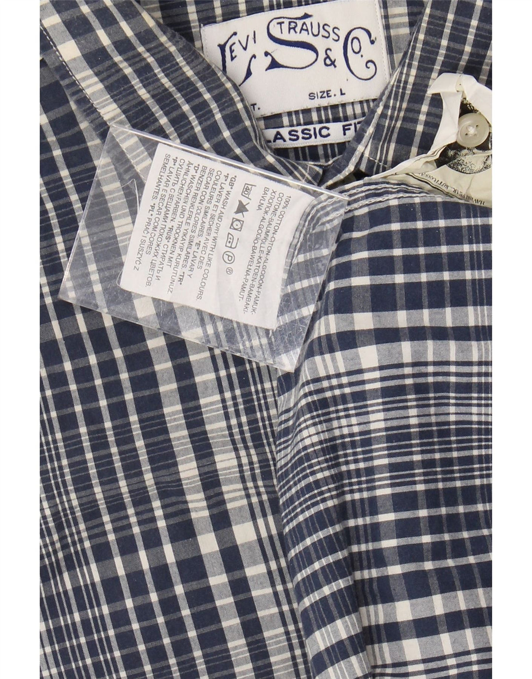 Camicia Levi's da uomo a maniche corte dal taglio classico, grande, in cotone a quadri blu navy