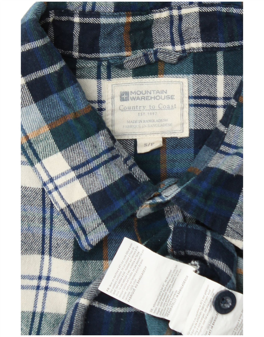 Camicia da uomo in flanella di Mountain Warehouse in cotone a quadri blu piccolo