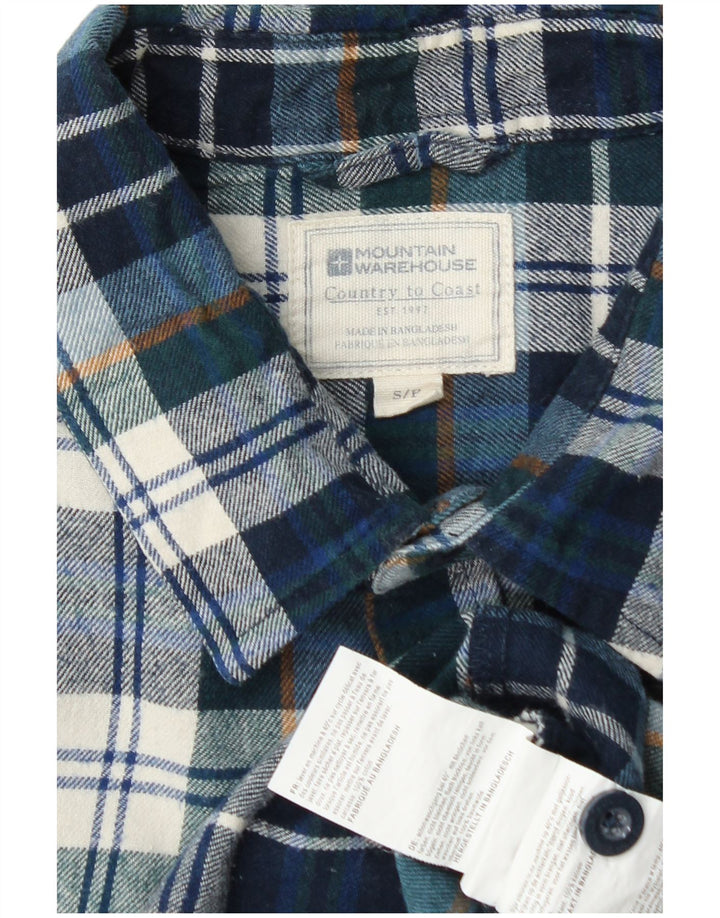 Camicia da uomo in flanella di Mountain Warehouse in cotone a quadri blu piccolo