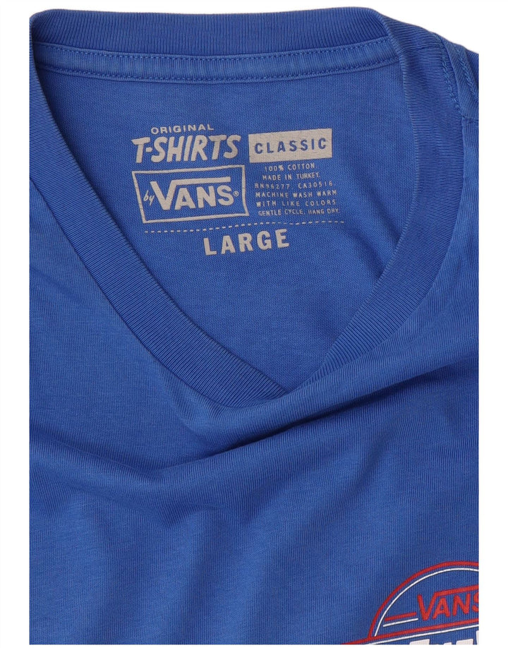 T-shirt grafica classica da uomo VANS Top grande in cotone blu