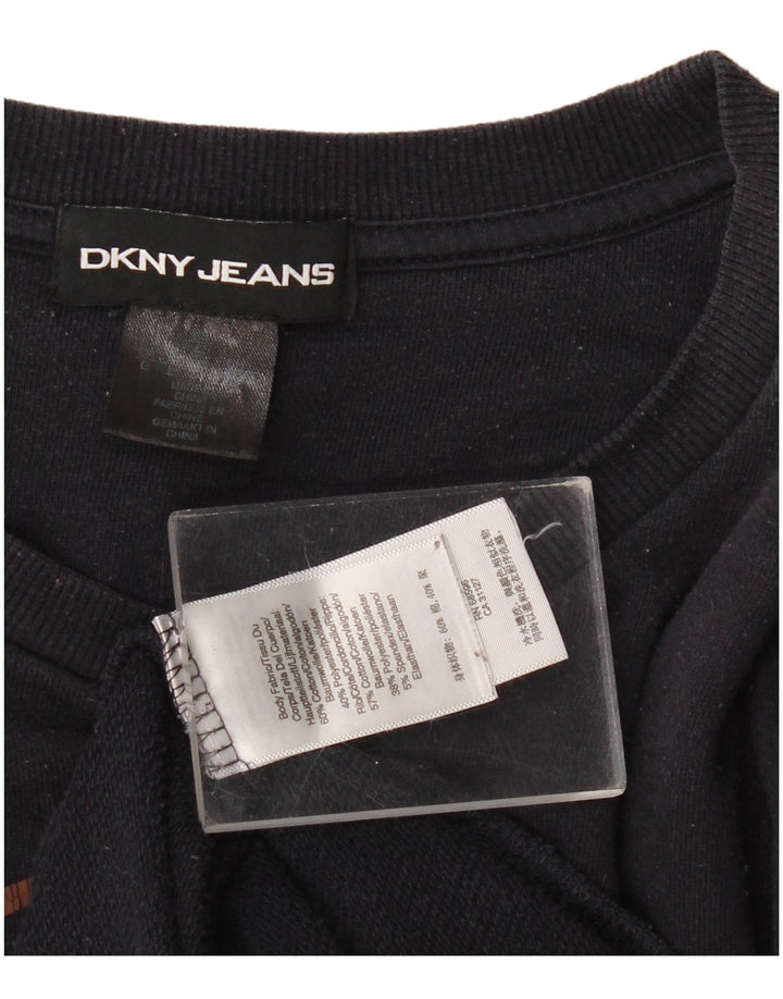 Dkny Felpa grafica da uomo Maglione grande cotone blu navy