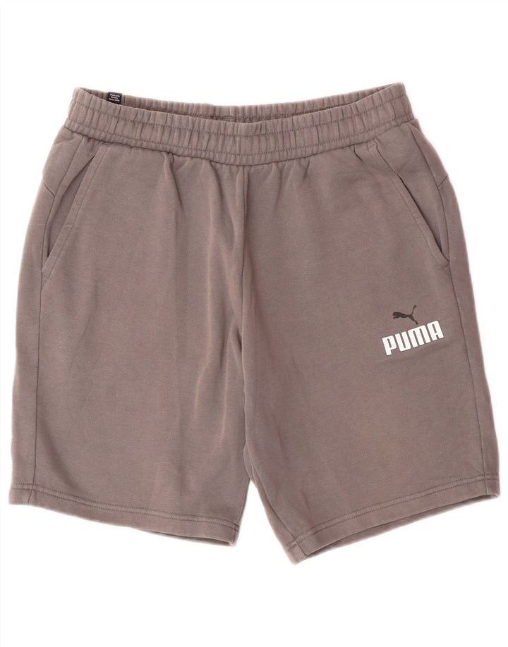 Pantaloncini sportivi grafici da uomo Puma grandi in cotone grigio