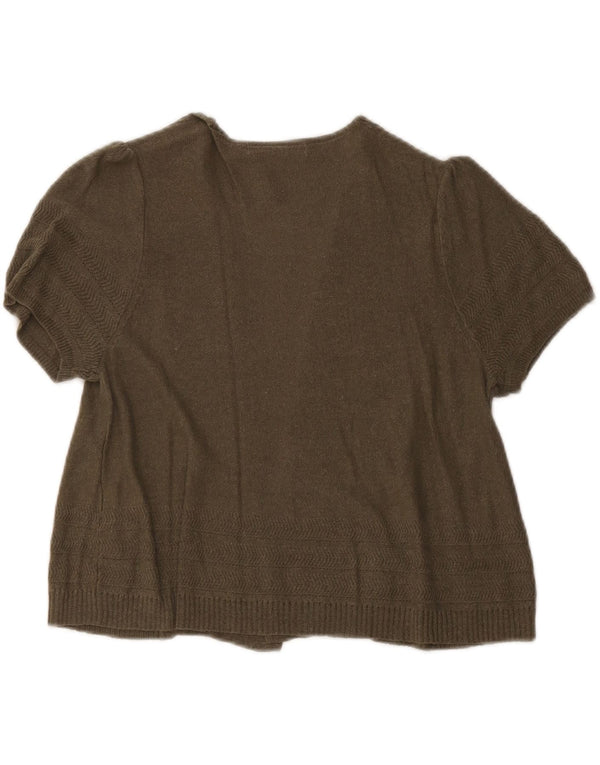 Maglione cardigan a maniche corte da donna Marks & Spencer UK 14 Medio Cachi