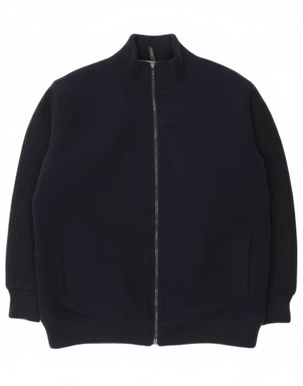 Giacca in pile da uomo dal taglio ampio James Pringle UK 40 Large in poliestere blu navy