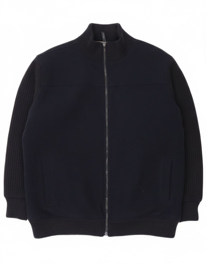 Giacca in pile da uomo dal taglio ampio James Pringle UK 40 Large in poliestere blu navy