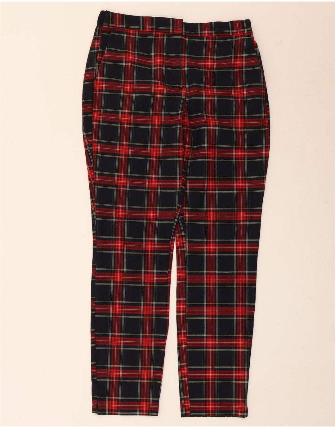 Pantaloni chino dritti da donna ZARA medi W28 L27 poliestere a quadri neri