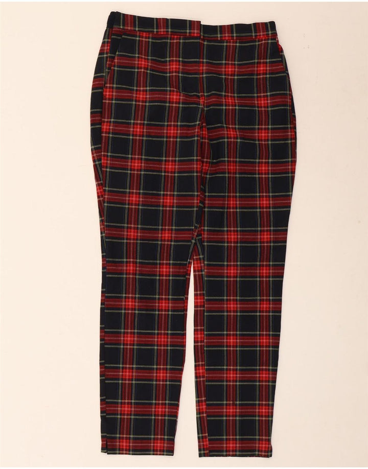 Pantaloni chino dritti da donna ZARA medi W28 L27 poliestere a quadri neri