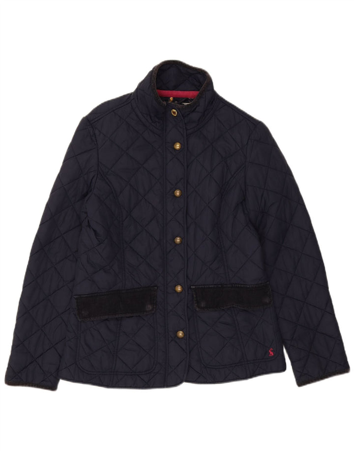 Giacca trapuntata da donna Joules UK 12 cotone medio blu navy