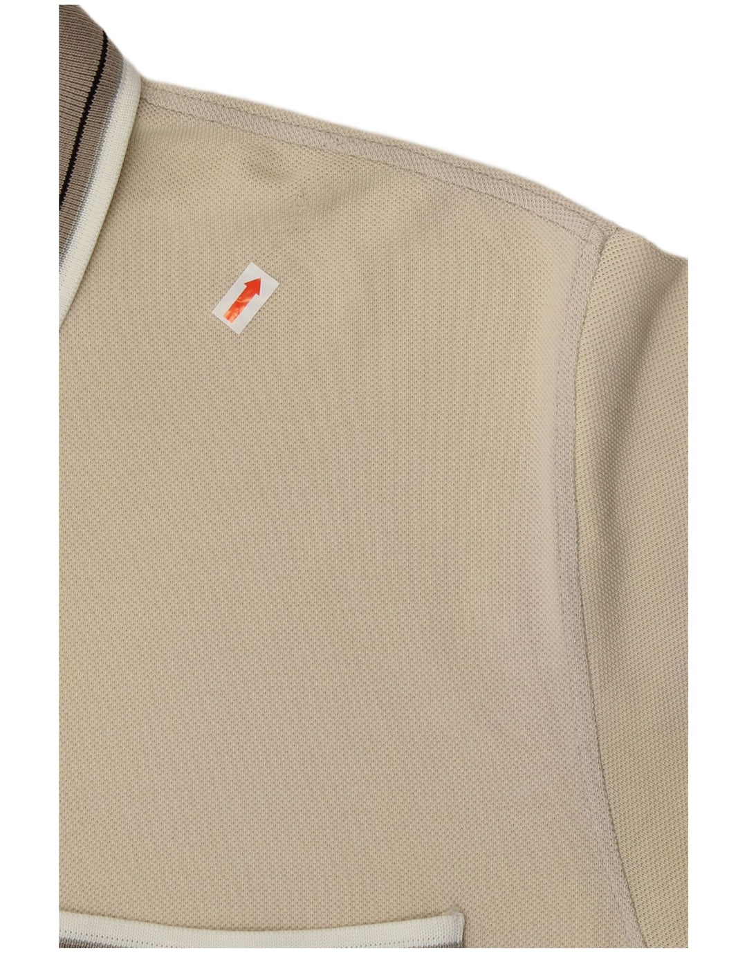 PIERRE CARDIN Mens Polo Shirt Large Beige Cotton