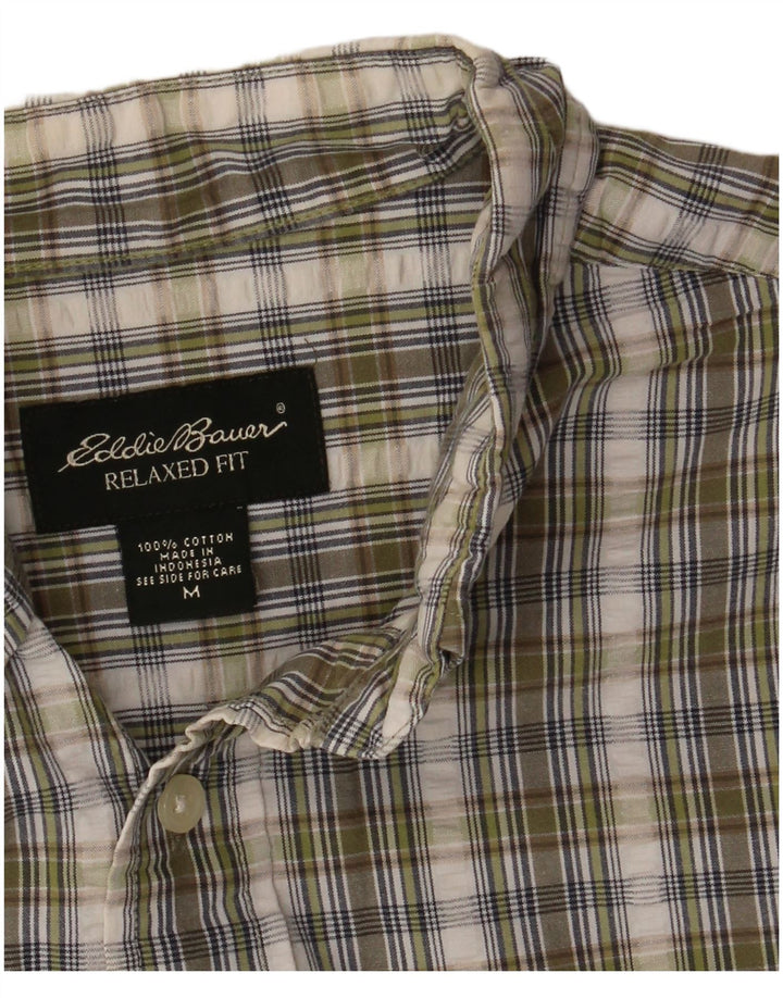 Camicia a maniche corte da uomo vestibilità comoda Eddie Bauer in cotone a quadri verde medio