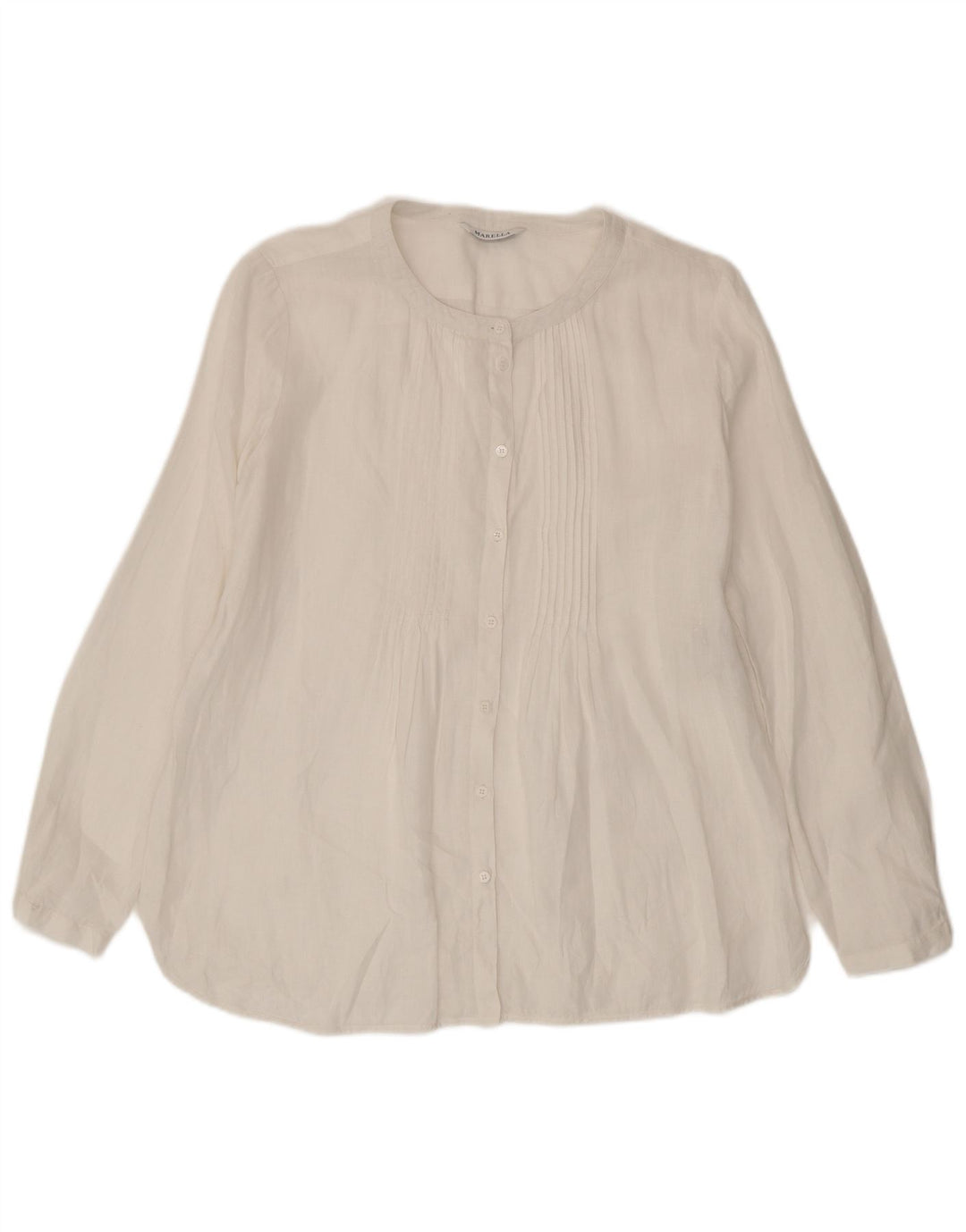Camicetta camicia oversize da donna Marella UK 10 piccola lino bianco