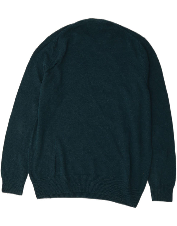 Maglione maglione girocollo da uomo Marks & Spencer XL verde lana d'agnello