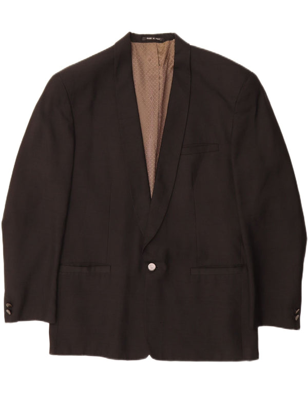 Giacca blazer da uomo a 1 bottone Biagiotti UK 38 media nera