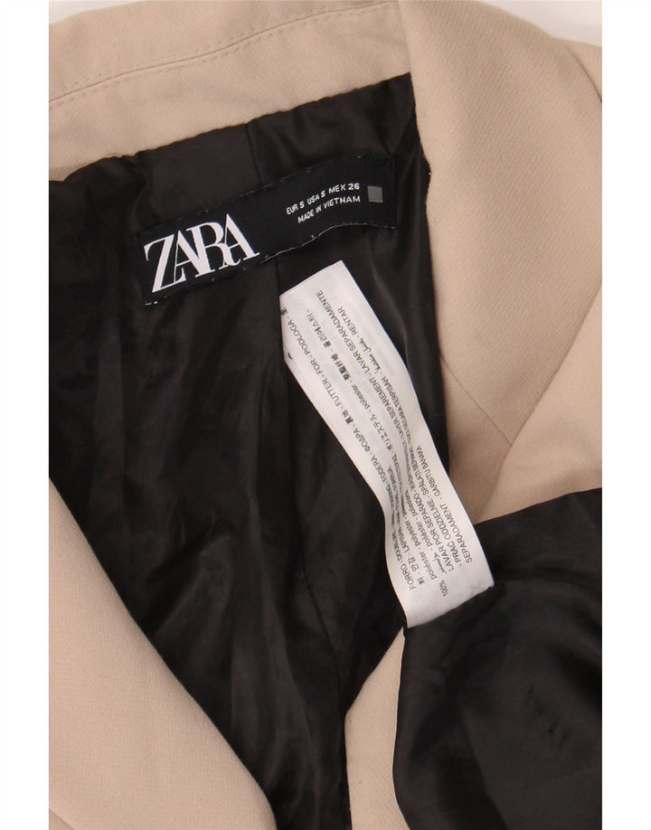 Giacca blazer doppiopetto oversize da donna Zara UK 10 piccola Beige