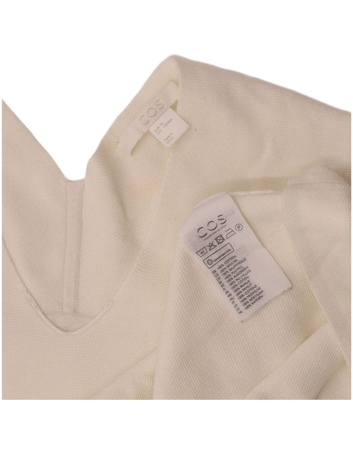 Cos Top da donna a maniche lunghe UK 14 Cotone bianco medio