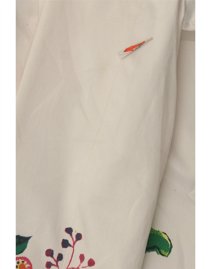 Cappotto da donna Desigual EU 38 cotone floreale bianco medio