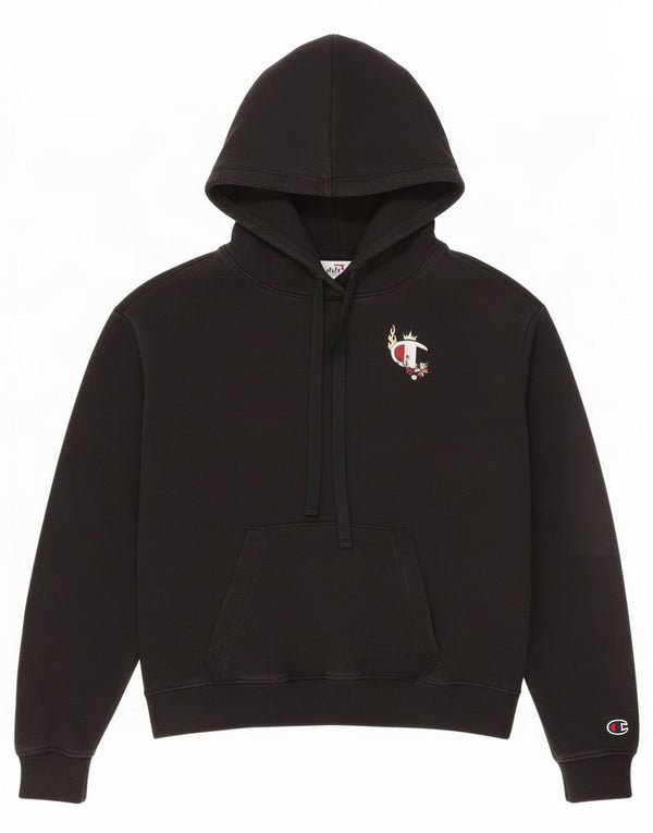 Maglione oversize con cappuccio da donna Champion UK 6 XS cotone nero