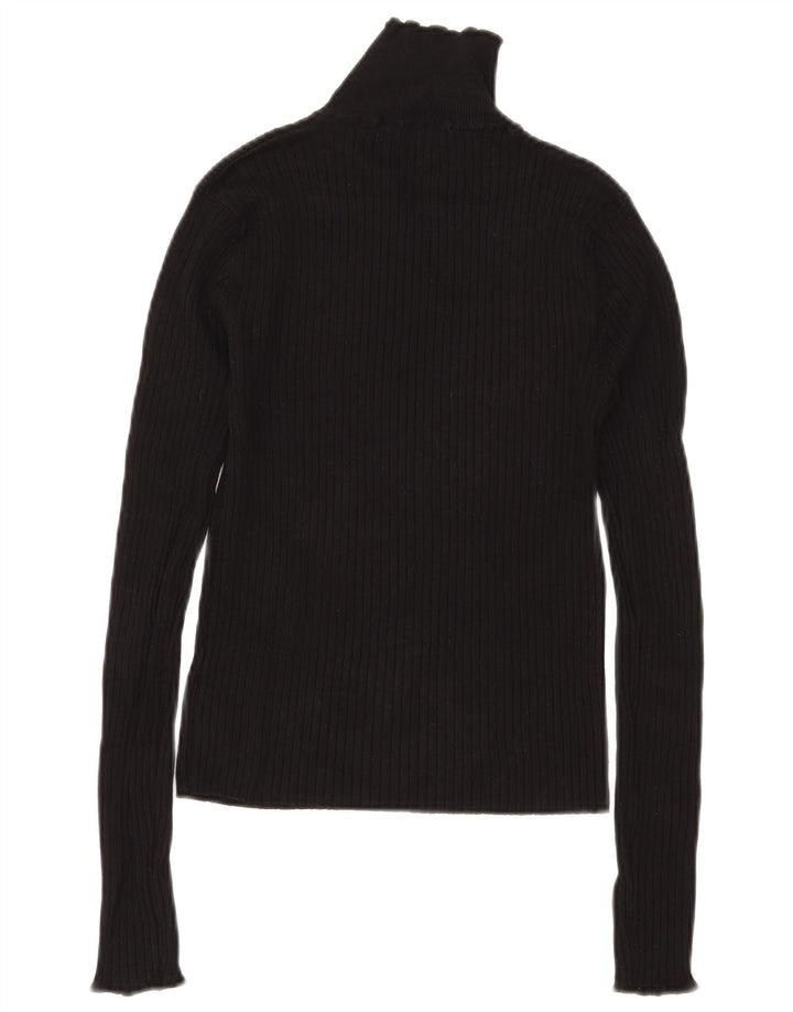 Maglione maglione a collo alto da donna Zara UK 12 viscosa nera media