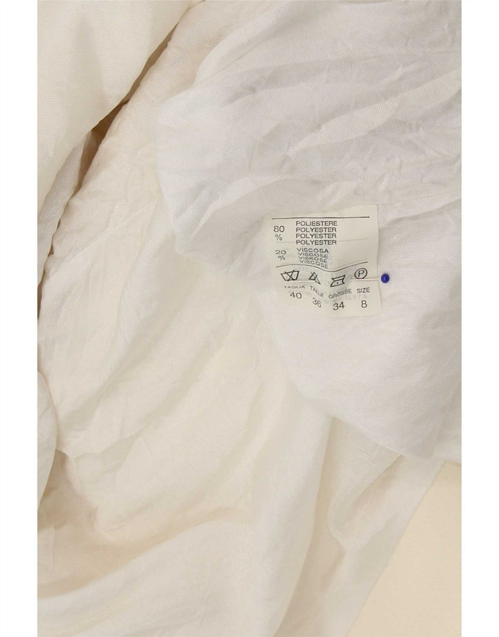 Trench da donna vintage UK 8 piccolo in poliestere bianco sporco