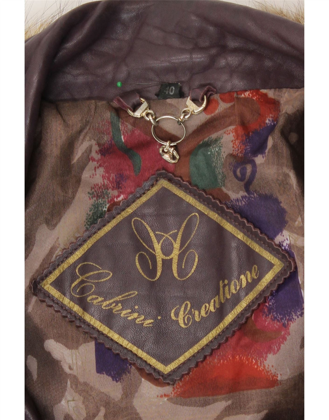 Giacca in pelle oversize con cappuccio da donna Cabrini EU 40 Pelle viola media