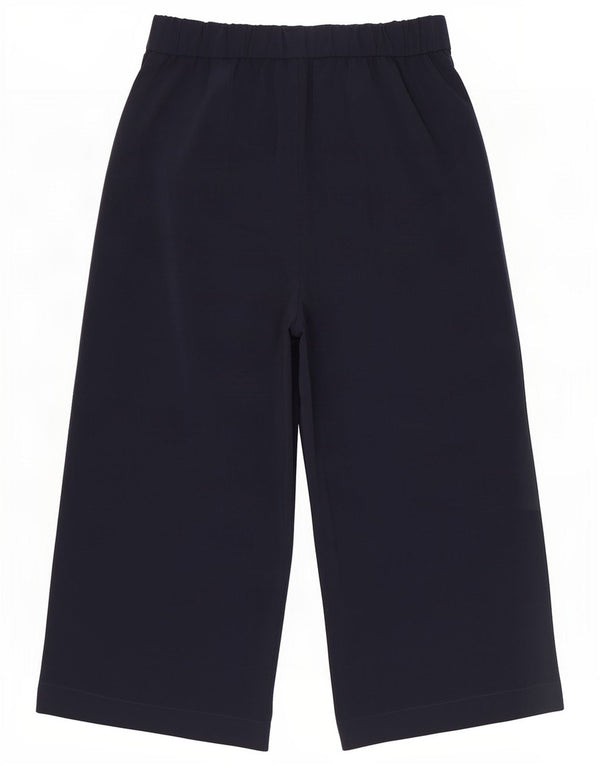 Pantaloni capri da donna Zara a gamba larga piccoli W28 L22 poliestere blu navy