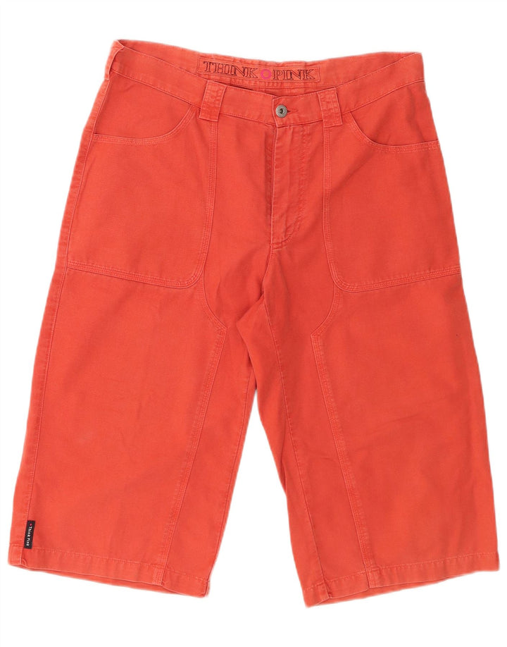 THINK PINK Mens Bermuda Denim Shorts IT 50 Large W34  Pink Cotton