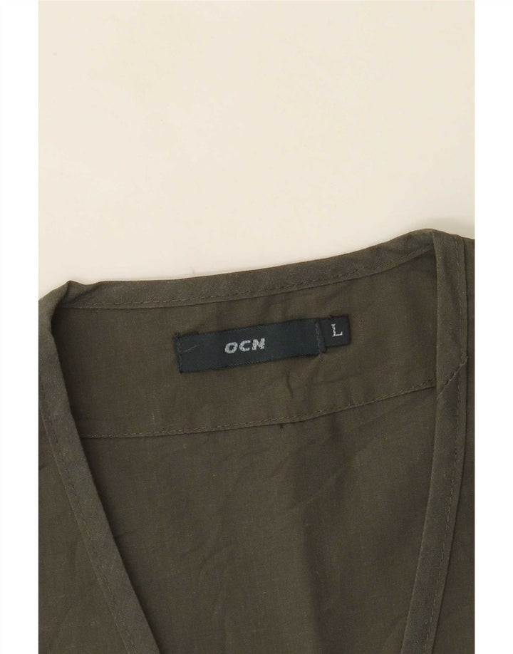 Gilet pratico da uomo vintage UK 40 grande color kaki