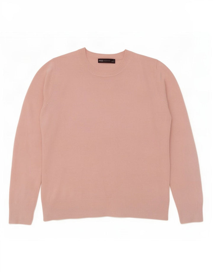 Maglione maglione girocollo da donna Marks & Spencer UK 12 Rosa medio