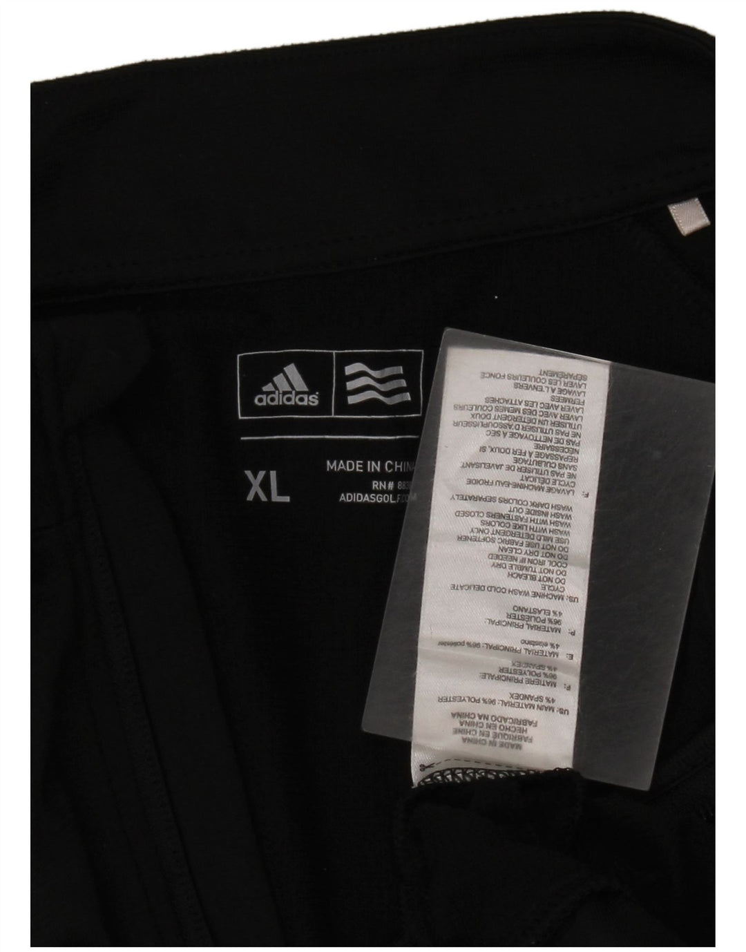 Felpa Adidas da uomo con zip sul collo, maglione XL, poliestere nero