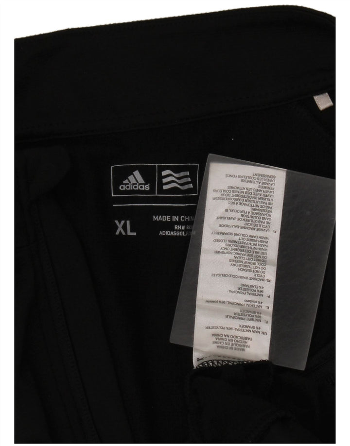 Felpa Adidas da uomo con zip sul collo, maglione XL, poliestere nero