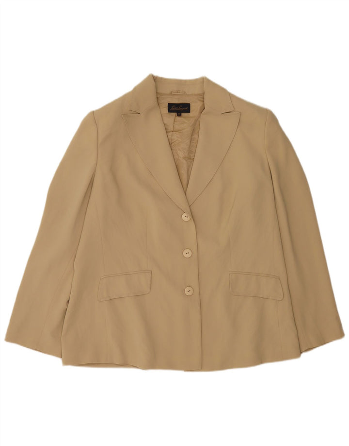 Giacca Blazer a 3 Bottoni Donna Luisa Spagnoli IT 50 XL Poliestere Beige